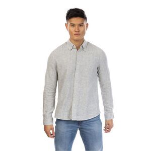 Peter Werth Mens Rascoe Collared Long-Sleeved Button-Down Shirt / Black/White